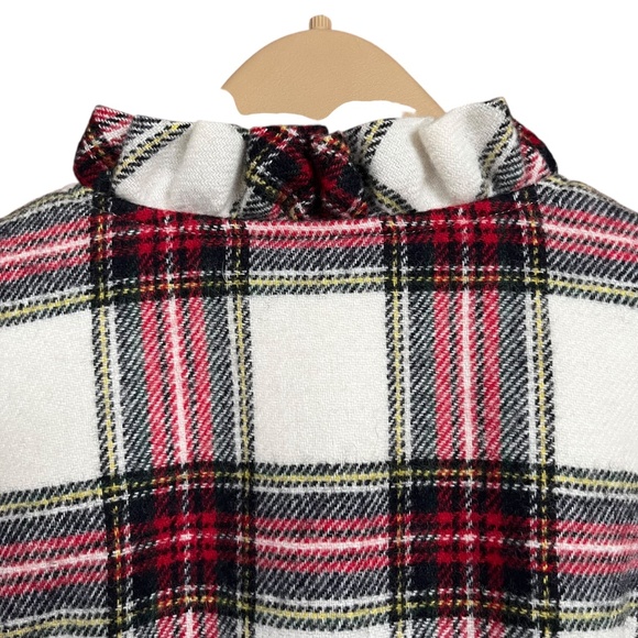 Talbots Red Plaid Wool Blend Ruffle Trim Peplum Back Blazer Jacket Size 14 EUC - Picture 5 of 13
